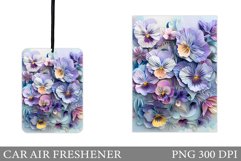 Flowers Car Air Freshener. Car Air Freshener Sublimation Product Image 1