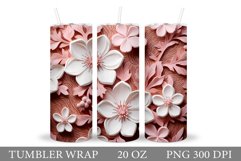 Flowers Tumbler Design. Sublimation Tumbler Flowers Product Image 1