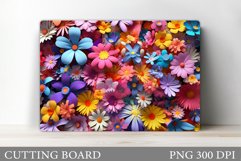 Colorful Flowers Cutting Board. Flowers Cutting Board Design Product Image 1