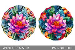 Flowers Wind Spinner Design. Summer Wind Spinner Sublimation Product Image 1