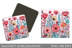 Flowers Magnet Design. Boho Wildflowers Magnet Product Image 1