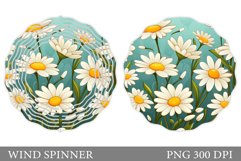 Daisy Flowers Wind Spinner. Floral Wind Spinner Design Product Image 1