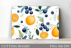 Blueberries Cutting Board. Orange Kitchen Cutting Board Product Image 1