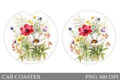 Flowers Car Coaster Design. Wildflowers Car Coaster Product Image 1
