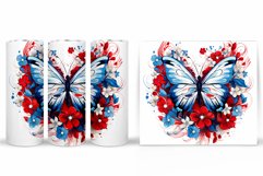 Butterfly Tumbler Sublimation. Flowers Tumbler Design Product Image 2