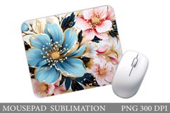 Flowers Mouse Pad Sublimation. Flowers Mouse Pad Design Product Image 1
