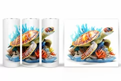 Turtle Tumbler Wrap Design. Turtle Tumbler Wrap Sublimation Product Image 2