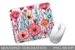 Flowers Mouse Pad Sublimation. Summer Mouse Pad Design Product Image 1