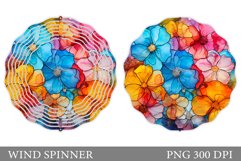 Flowers Wind Spinner Design. Summer Wind Spinner Sublimation Product Image 1