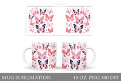 Butterflies Mug Wrap. Colorful Butterflies Mug Design Product Image 1