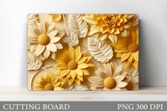 3D Flowers Cutting Board. Flowers Kitchen Cutting Board Product Image 1