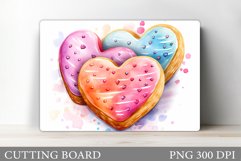 Cookies Hearts Cutting Board. Hearts Kitchen Cutting Board Product Image 1