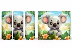 Cute Koala Tumbler Design. Koala Summer Tumbler Sublimation Product Image 2