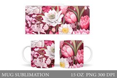Flowers Mug Sublimation. Summer Mug Design Product Image 1