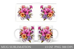 Flowers Mug Sublimation. Summer Mug Design Product Image 1