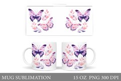 Butterflies Mug Sublimation. Butterflies Mug Design Product Image 1