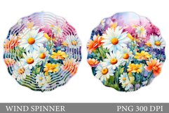 Daisy Wind Spinner Sublimation. Floral Wind Spinner Design Product Image 1