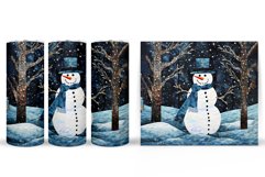 Snowman Tumbler Design. Winter Tumbler Wrap Sublimation Product Image 2