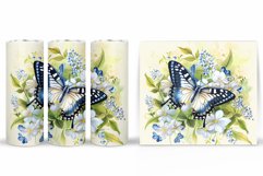 Butterfly Tumbler Sublimation. Flowers Tumbler Wrap Design Product Image 2