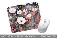 Flowers Mouse Pad Sublimation. Wildflowers Mouse Pad Design Product Image 1