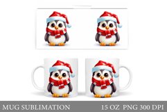 Christmas Penguin Mug. Winter Penguin Mug Sublimation Product Image 1