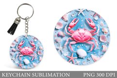 3D Crab Keychain Design. Sea Keychain Sublimation Product Image 1