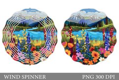 Wildflowers Wind Spinner. Floral Wind Spinner Template Product Image 1