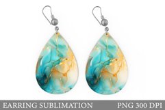 Alcohol Ink Earring Sublimation. Abstract Earring Design Product Image 1