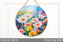 Flowers Door Sign Design. Daisy Flowers Door Sign Product Image 1