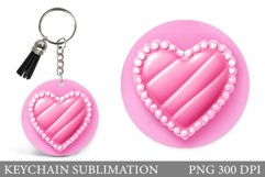 Heart Keychain Design. Round Keychain Valentines Product Image 1