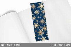 Gold Snowflakes Bookmark. Winter Bookmark Sublimation Product Image 1