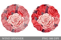 Rose Wind Spinner Sublimation. Flowers Wind Spinner Design Product Image 1