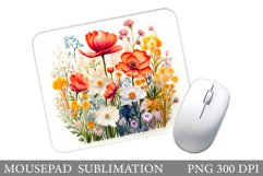 Flowers Mouse Pad Sublimation. 3D Flowers Mouse Pad Product Image 1