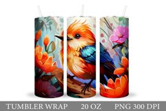 Bird Tumbler Sublimation. Bird Summer Tumbler Design Product Image 1