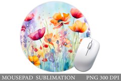 Flowers Mouse Pad Sublimation. Wildflowers Mouse Pad Design Product Image 1