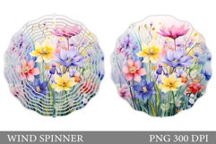 Wildflowers Wind Spinner. Floral Wind Spinner Template Product Image 1