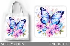 Butterfly Sublimation. Butterfly Tote Bag Design Product Image 1