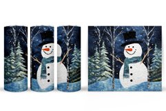 Cute Snowman Tumbler Design. Winter Tumbler Sublimation Product Image 2