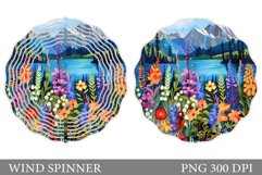 Wildflowers Wind Spinner. Floral Wind Spinner Design Product Image 1