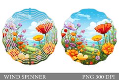 Wildflowers Wind Spinner Design. Floral Wind Spinner Product Image 1