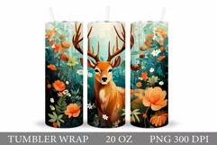 Deer Tumbler Design. Deer Tumbler Sublimation Product Image 1