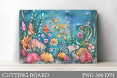 Sea Cutting Board. Seashell Kitchen Cutting Board Product Image 1