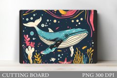 Whale Cutting Board. Sea Cutting Board Sublimation Product Image 1