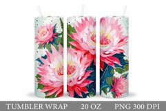 Flowers Tumbler Wrap Design. Sublimation Tumbler Flowers Product Image 1