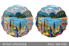 Wildflowers Wind Spinner. Floral Wind Spinner Sublimation Product Image 1