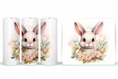 Cute Bunny Tumbler Sublimation. Bunny Summer Tumbler Design Product Image 2