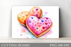 Cookies Hearts Cutting Board. Hearts Cutting Board Template Product Image 1