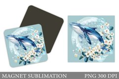 Whale Magnet Design. Sea Magnet Sublimation Product Image 1