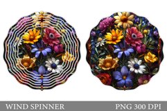 Wildflowers Wind Spinner. Floral Wind Spinner Sublimation Product Image 1
