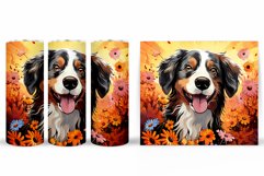 Dog Tumbler Sublimation. Dog Flowers Tumbler Design Product Image 2